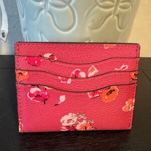 Coach Pink Floral Card Holder